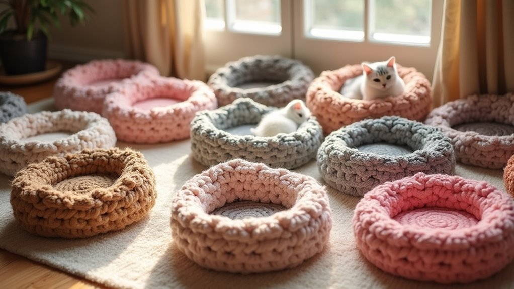 cozy crochet cat beds