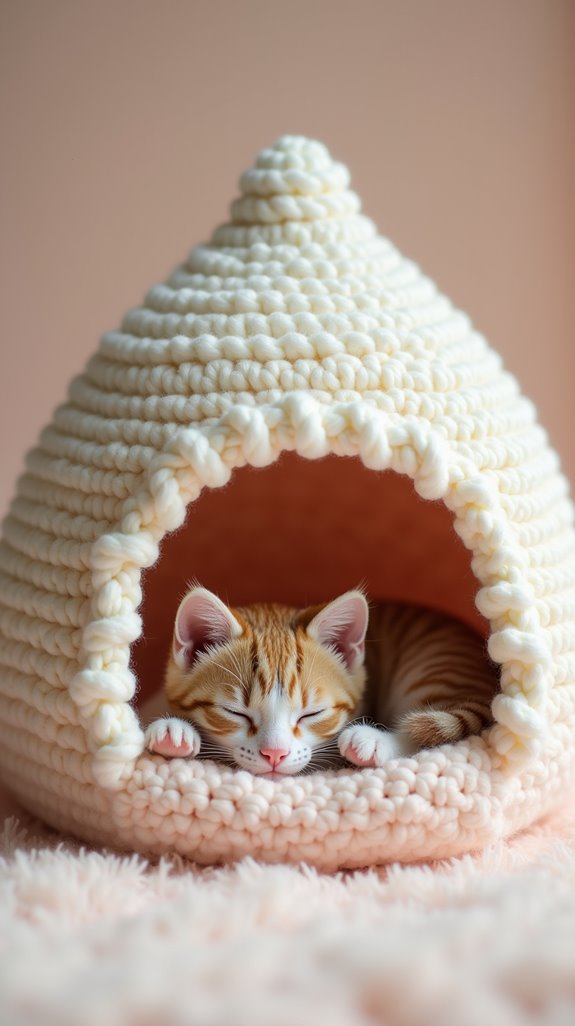 cozy crochet cat snug