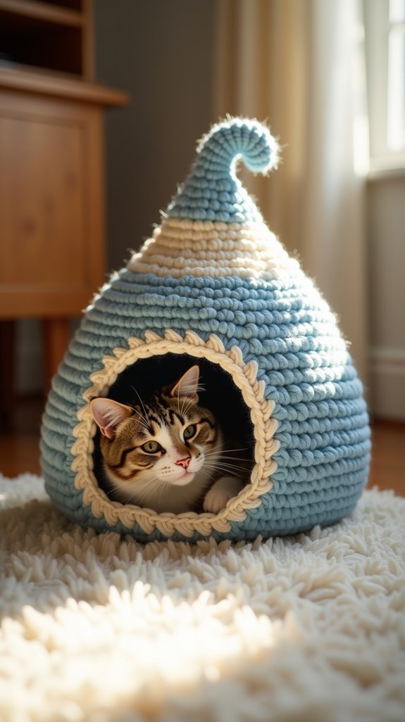 cozy customized crochet cat house