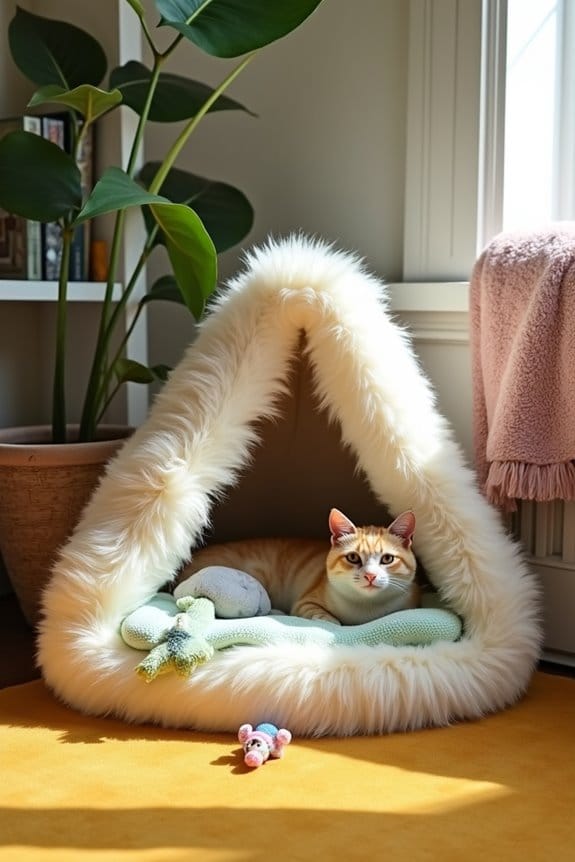 cozy diy triangular cat bed