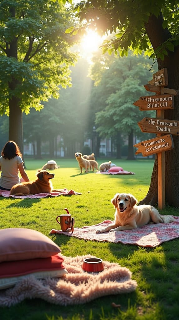 cozy dog park relaxation area
