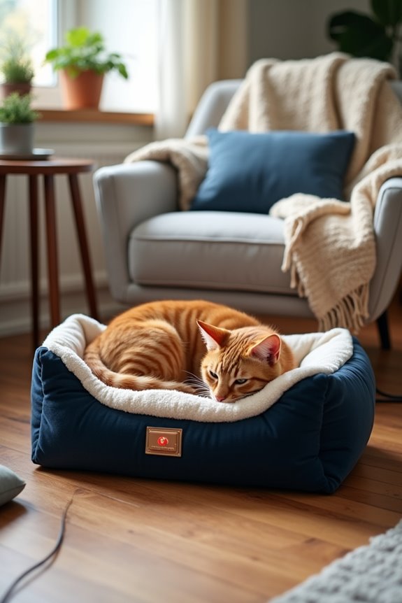 cozy heated cat bed