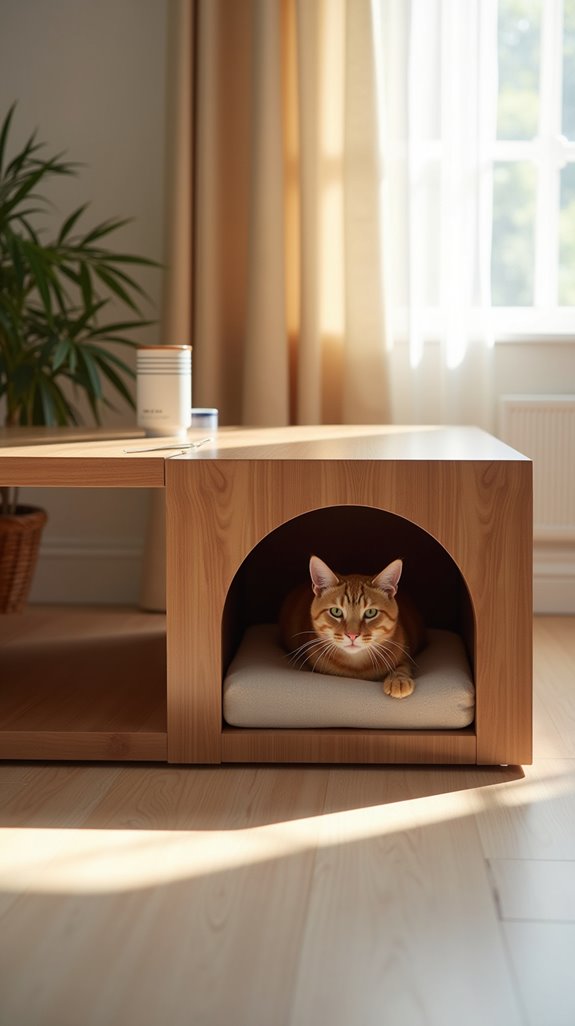 cozy hidden cat retreat