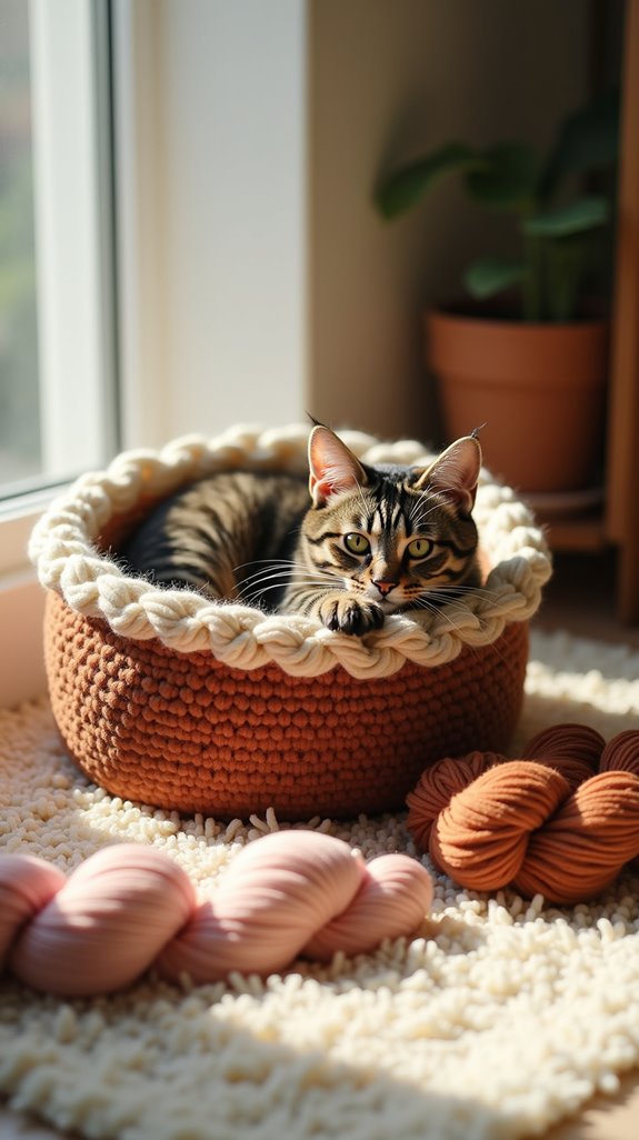 cozy knitted cat nest