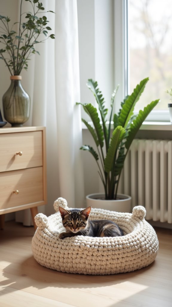 cozy minimalist cat bed