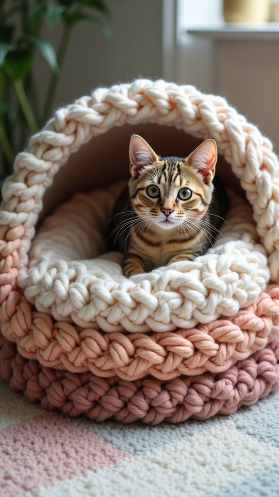 cozy multi layered cat bed
