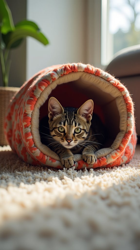 cozy tunnel cat beds