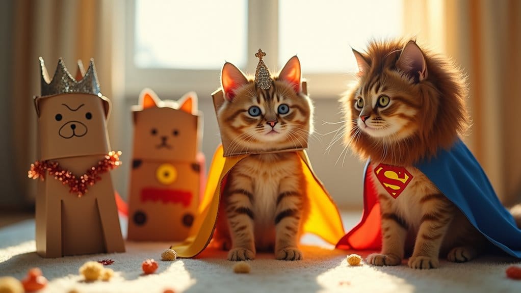 creative cardboard cat costumes