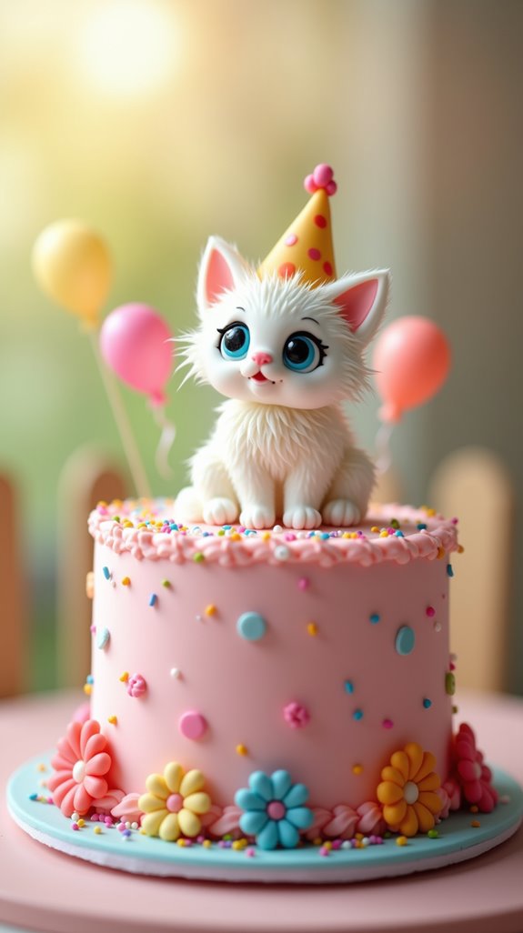 cute cat birthday topper