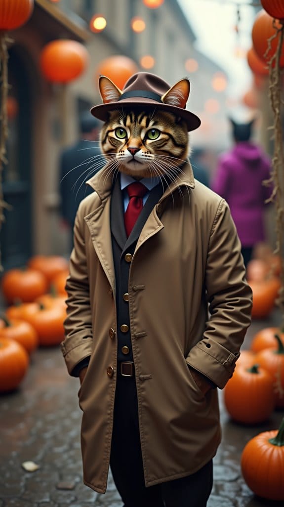 detective cat costume details