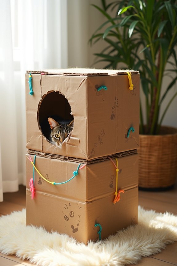 diy cardboard box scratching post
