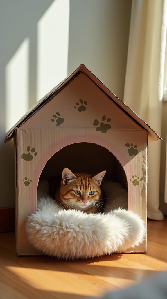 diy cardboard cat house