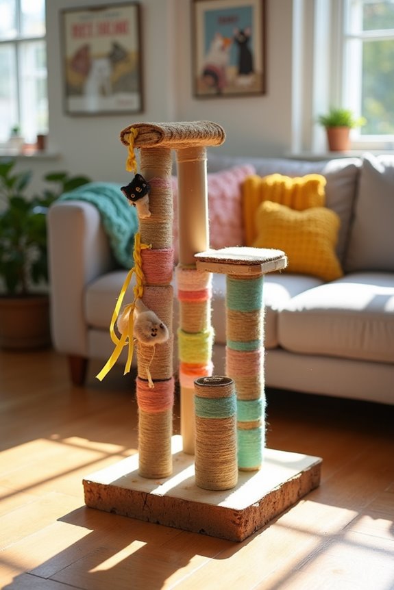 diy cardboard tube scratching toy