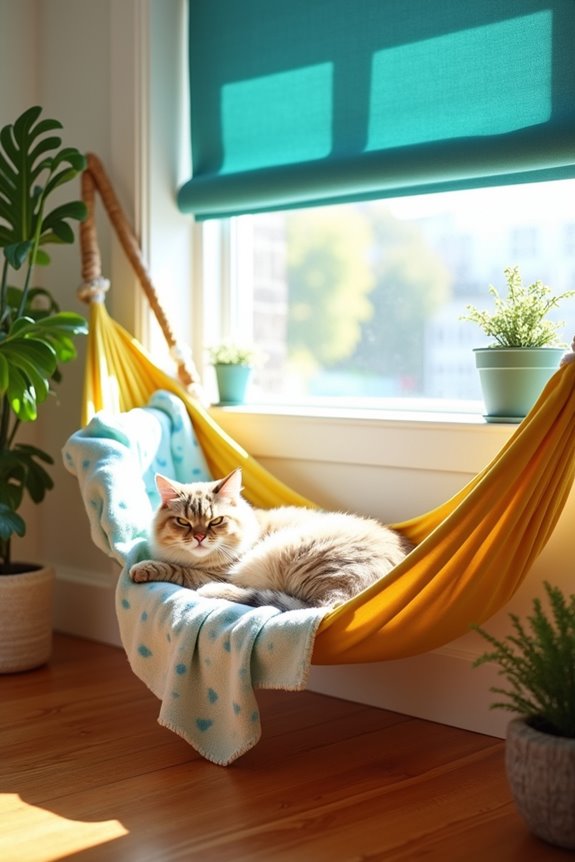 diy cat hammock with sunshade