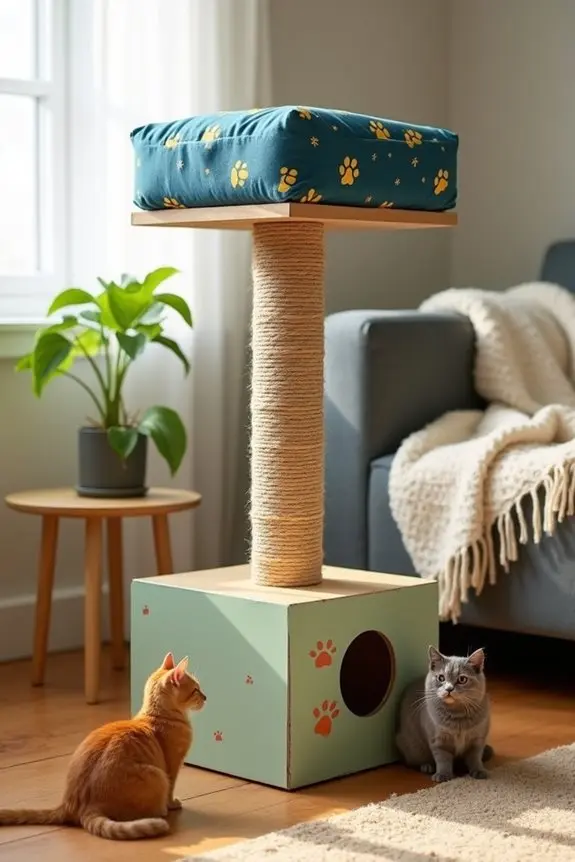 diy cat scratch tower