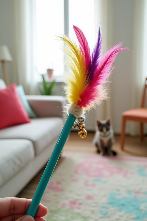 diy feather wand toy
