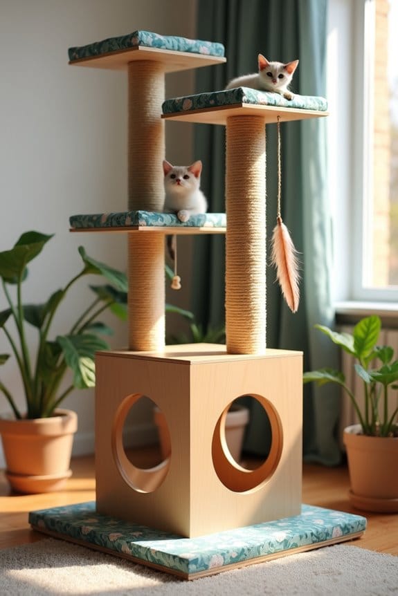 diy interactive cat climbing