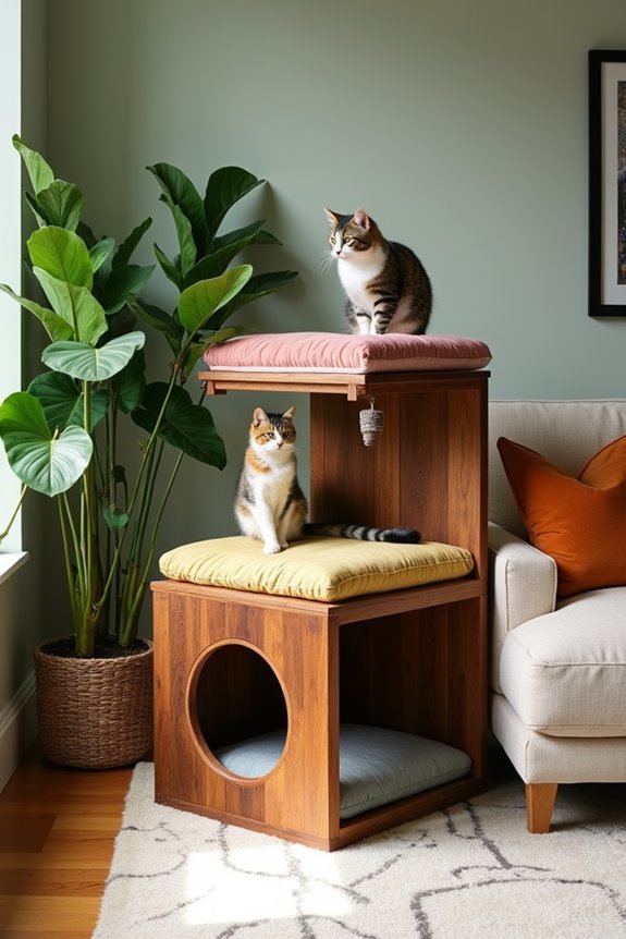 diy multi level cat playhouse