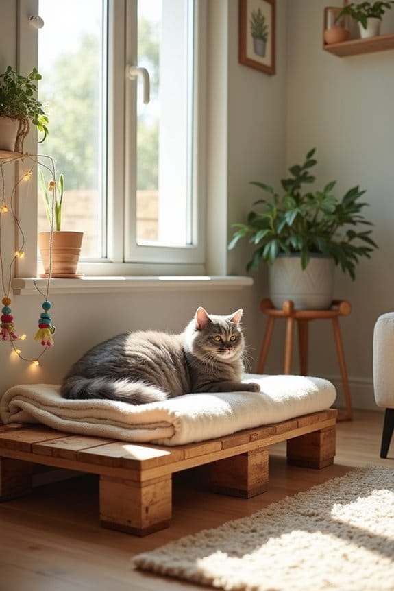 diy rustic cat platform
