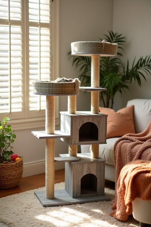 diy rustic cat tree