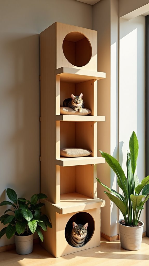diy vertical cat house