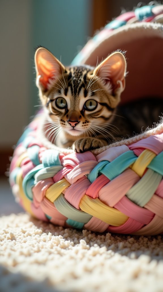 diy vibrant cat bed