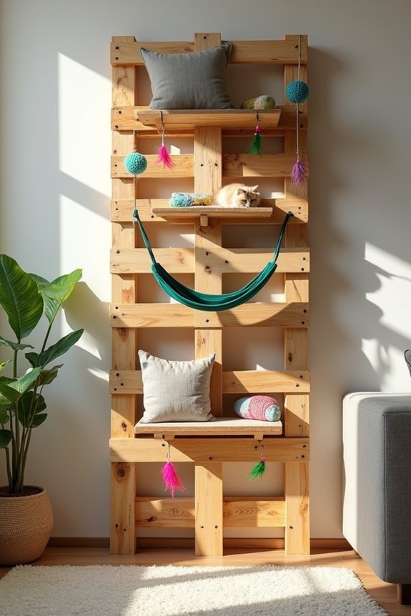 eco friendly wooden cat climber
