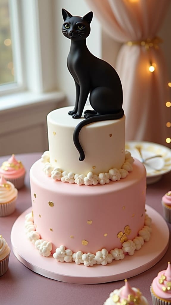 elegant cat birthday cake