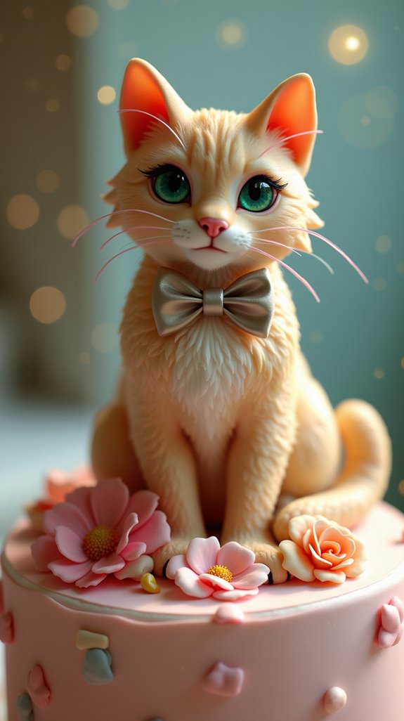 elegant cat cake topper