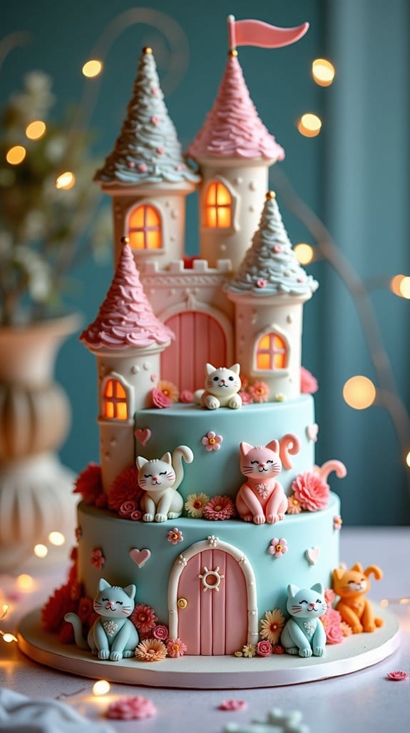enchanted cat castle cake