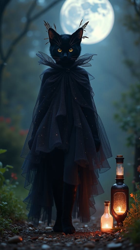 enchanting magical cat sorceress