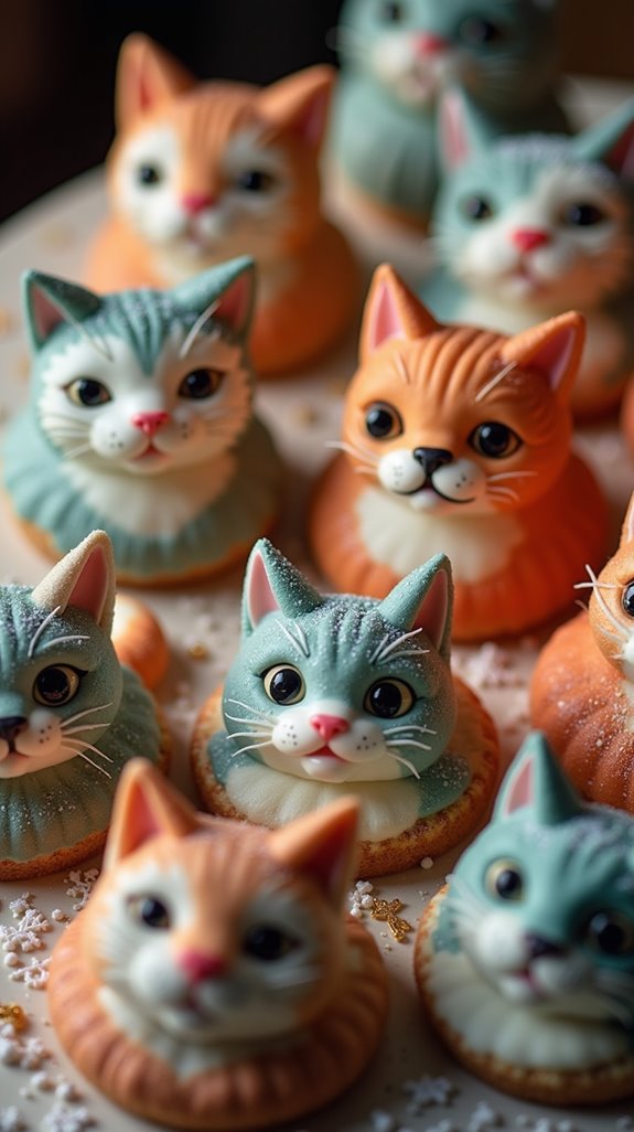 festive holiday cat cakes