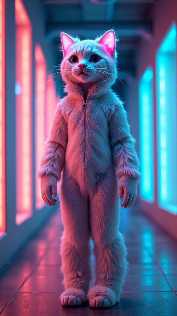 futuristic cat inspired outfit