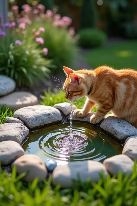 interactive cat water feature