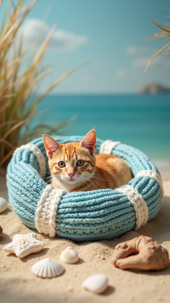 nautical themed cat bed