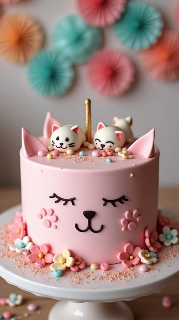 paw print cat birthday cake