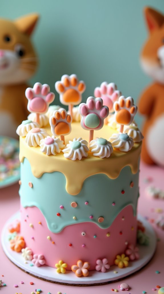 playful cat cake toppers