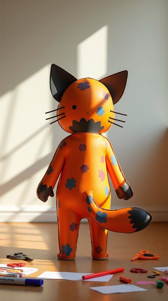 playful diy cartoon cat