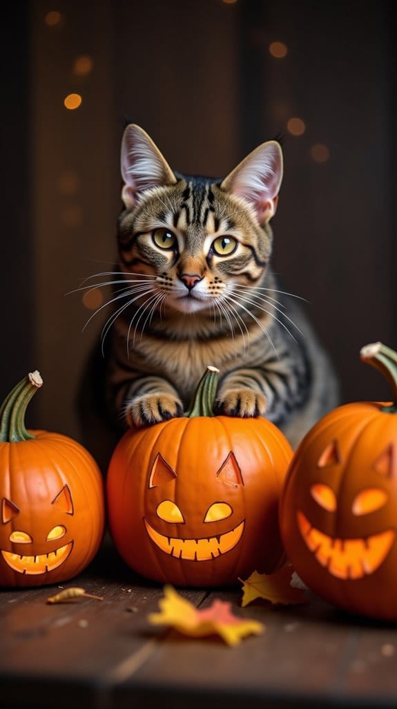 playful halloween cat stencil