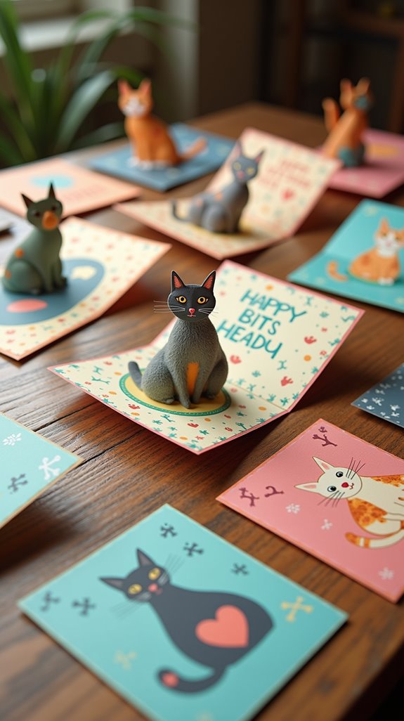 playful pop up cat cards