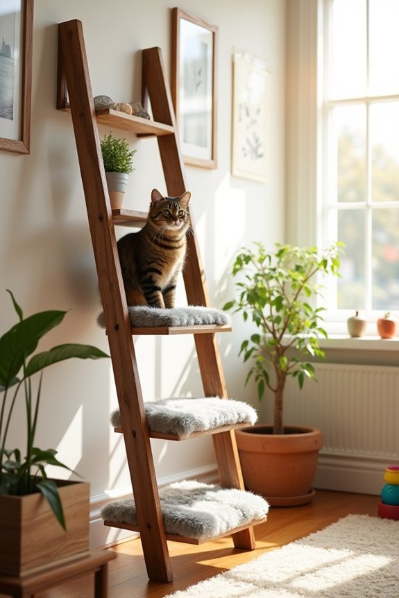 recycled wood cat ladder