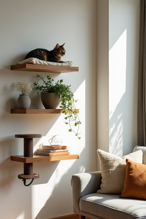 stylish cat shelves elevate space