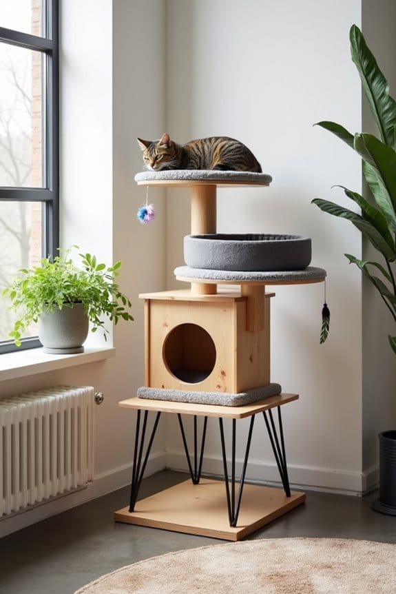 stylish diy cat tower