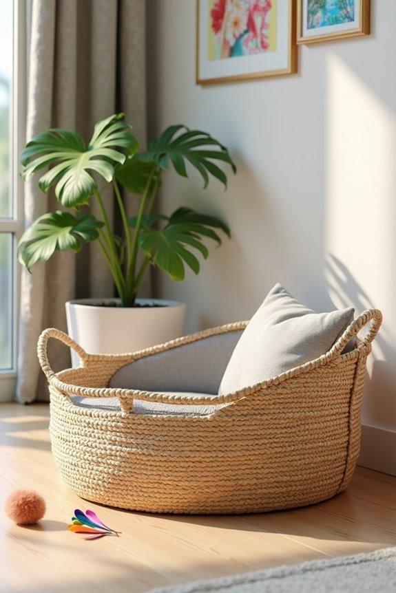 stylish handmade cat basket