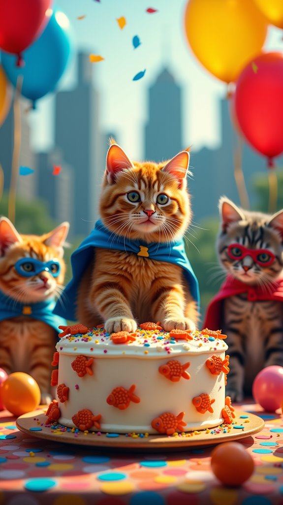 superhero themed cat birthday party