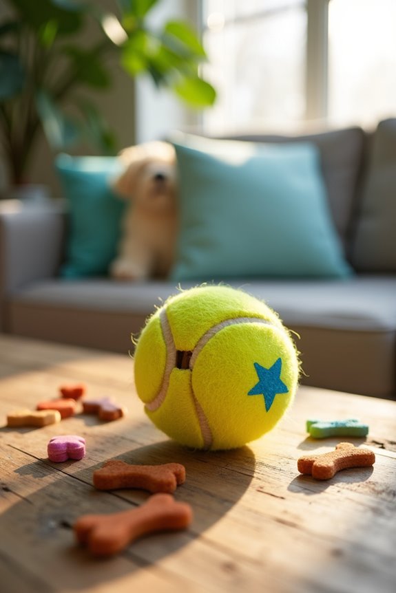 tennis ball treat dispenser
