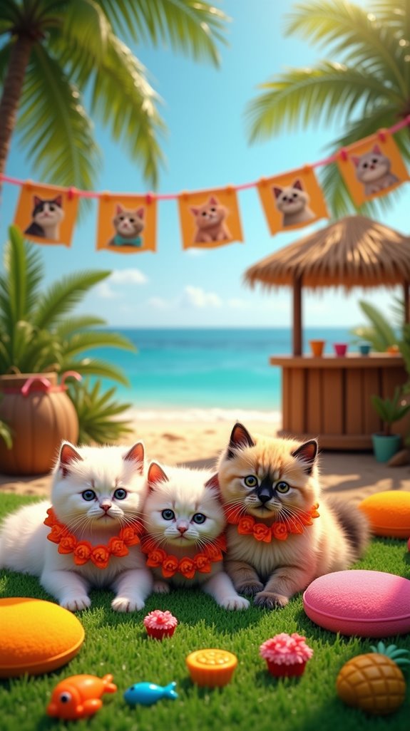 tropical cat birthday bash