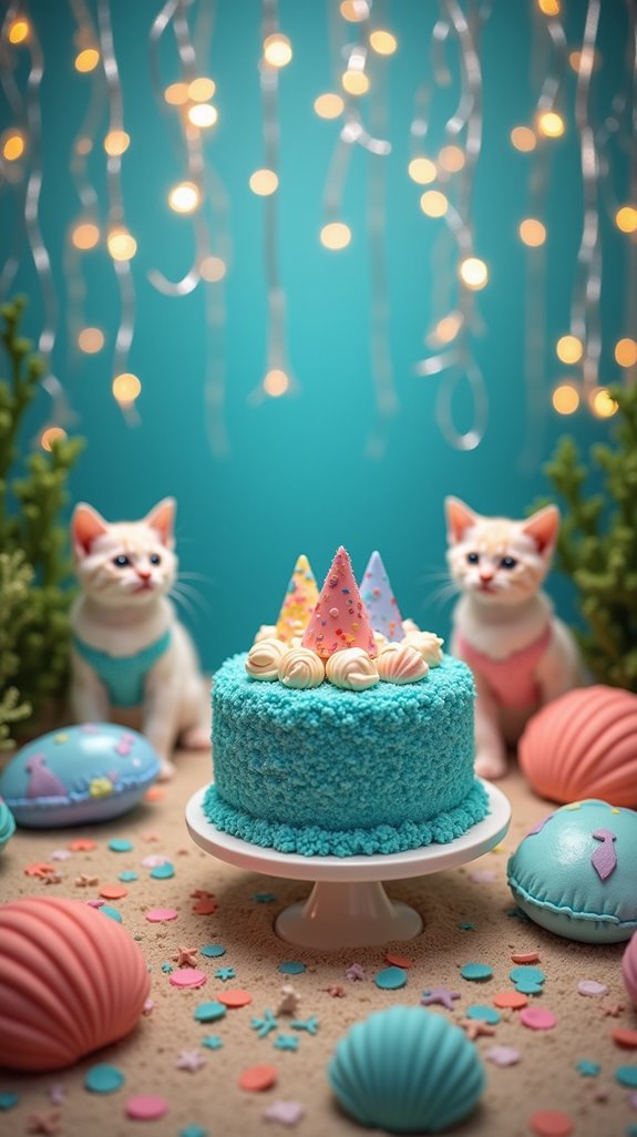 underwater feline birthday celebration