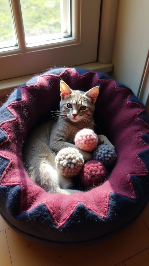 upcycled cozy cat bed