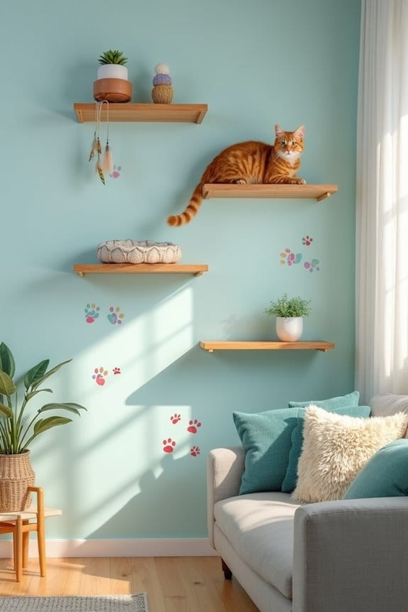 vertical cat climbing shelves
